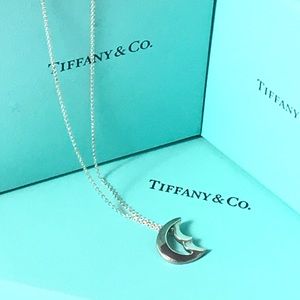 Tiffany Co 925 Crescent Moon Necklace 